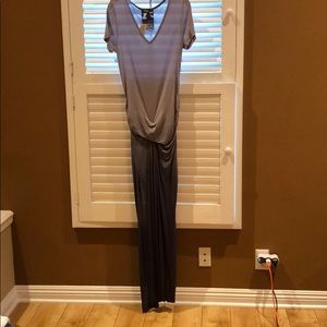 short sleeve maxi dress grayish colors